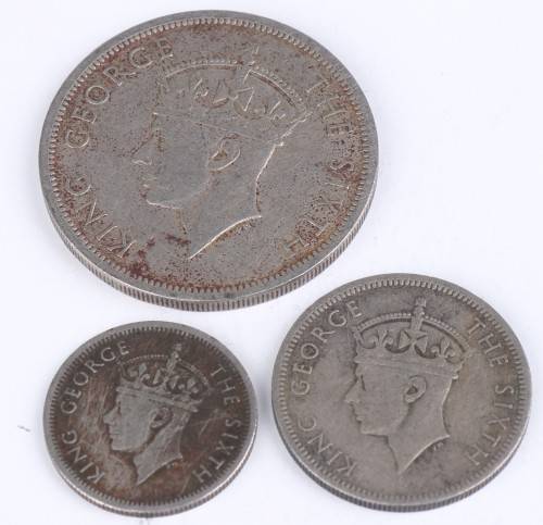 1949 Southern Rhodesian lot (Fine Detail) - Half Crown + 1 Shilling + 6 Pence