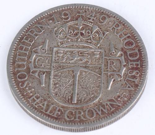 1949 Southern Rhodesian lot (Fine Detail) - Half Crown + 1 Shilling + 6 Pence
