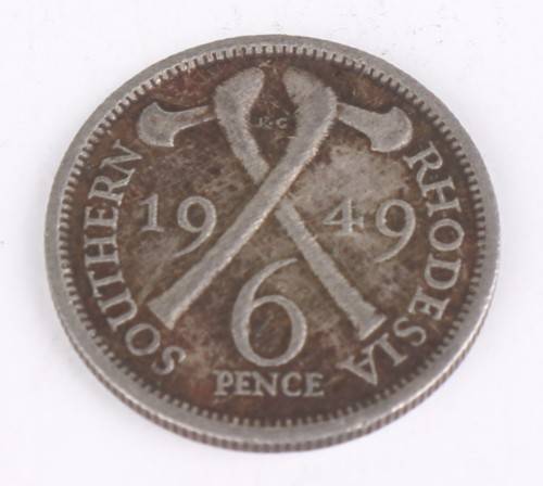 1949 Southern Rhodesian lot (Fine Detail) - Half Crown + 1 Shilling + 6 Pence