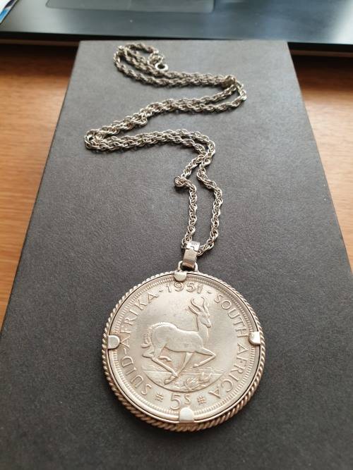 1951 5 Crown coin mounted as a pendant