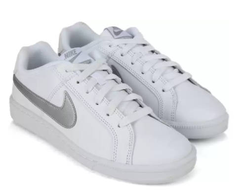 Original Nike - Court Royale (White/Metallic Silver) Women's Classic Shoes - UK 5