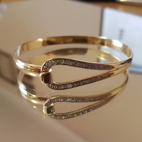 Stunning Gold and Diamond Lock Bangle