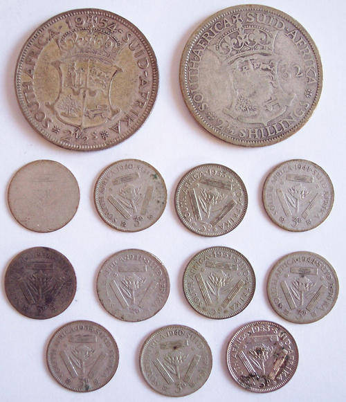 TWO SILVER HALF CROWNS 1932&1954+11 SILVER TICKEY'S(3p) SEE BELOW