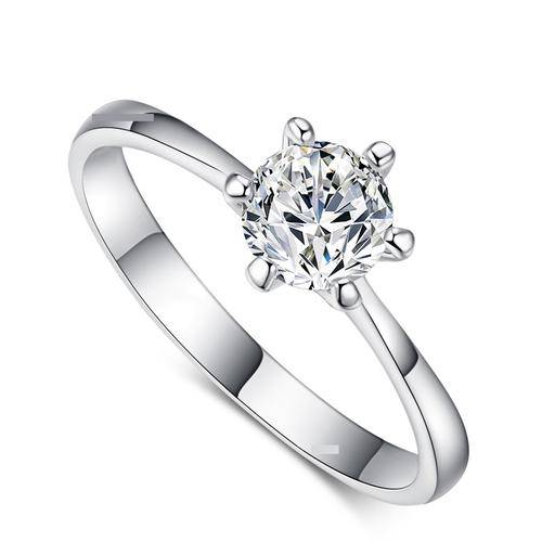 Beautiful Round Brilliant Cut Wedding Engagement Ring !!! Crystal Clear, Bright, Super Faceting!