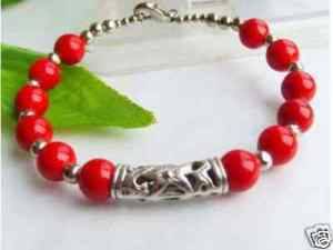 Beautiful tibet red coral bead bracelet