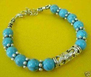 Genuine Tibet silver Turquoise Bracelet