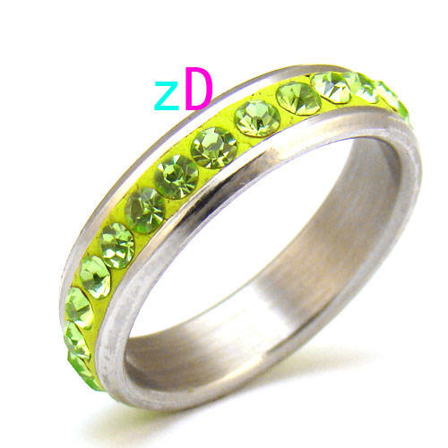 B6151 wedding ladys gemstone stainless steel Ring Sz11
