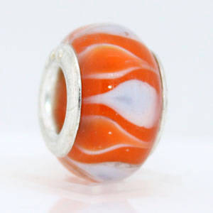 1 X 925 silver glass bead charm fit pandora biagi IW68