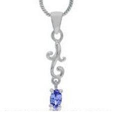 **FREE SHIPPING** Absolutely Stunning Natural Tanzanite 925 Sterling Silver Vine Pendant