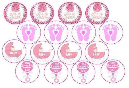 Baby Shower (Girl) Edible Picture Cupcake Toppers - Sale