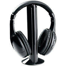 Wireless TV Headphones 5 in 1 , FM Radio, TV,  Microphone, Baby Monitor, Skype