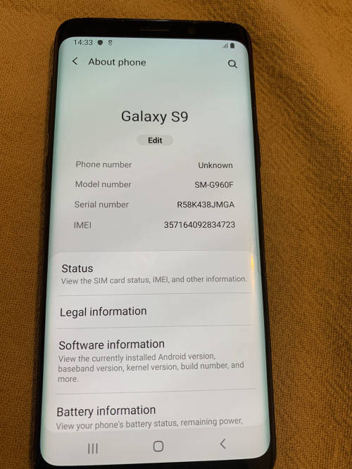 Samsung Galaxy S9 64gb,