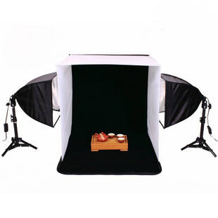 60*60*60cm Mini Photo Studio Light Tent w/ 4 Back Drops + 2x135W 5500K Studio Lighting Kit