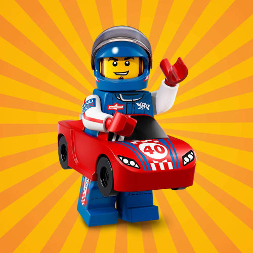 ~ New Lego Minifigures Series 18 Race Car Guy ~ New in Sealed Packaging ~ Discontinued (71021)