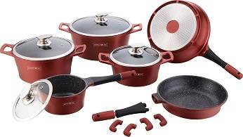 Royalty Line 14Pce Die Cast Marble Coating Cookware Set. Retail: R 1999. Our Price: R 1400