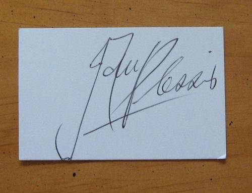 Original autograph of JANNIE DU PLESSIS - Springbok rugby player