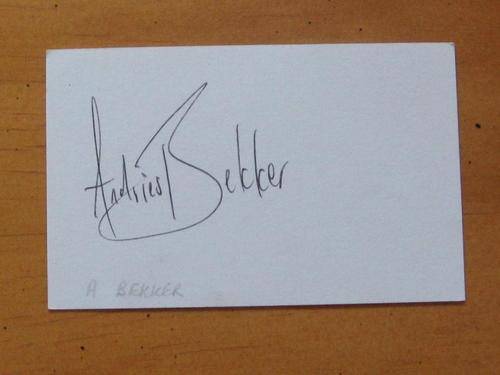 Original autograph of ANDRIES BEKKER - Springbok rugby player
