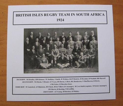 1924 BRITISH ISLES RUGBY TEAM in South Africa