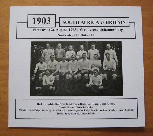 SOUTH AFRICA vs BRITAIN - 1903 - first test at the Wanderers in Johannesburg