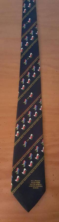 Rugby tie (limited edition) : SOUTH AFRICA vs WALES - ELLISPARK - 02/09/1995
