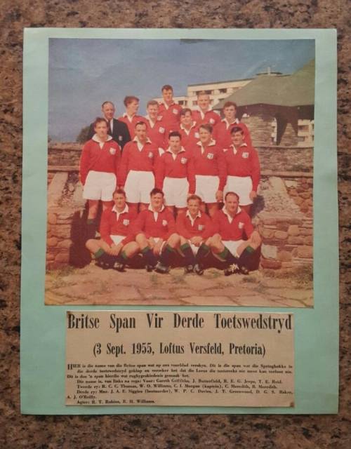 BRITISH LIONS vs SOUTH AFRICA - third test 1955 - original picture from a 1955 Huisgenoot magazine
