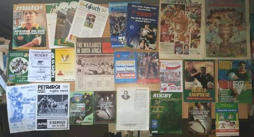 26 Rugby items sold together - programmes, rugby magazines, books