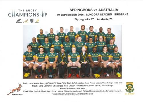 SPRINGBOKS vs AUSTRALIA  - 2016 in Brisbane