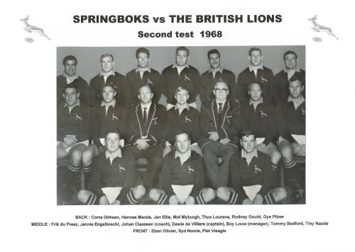 SPRINGBOKS vs THE BRITISH LIONS  - second test 1968 at the Boet Erasmus Stadium in Port Elizabeth