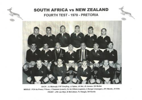 SOUTH AFRICA vs NEW ZEALAND  - fourth test 1970 at Loftus Versfeld in Pretoria