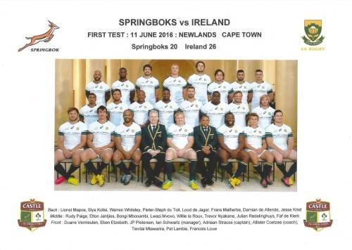 SPRINGBOKS vs IRELAND  - first test 2016 at Newlands in Cape Town