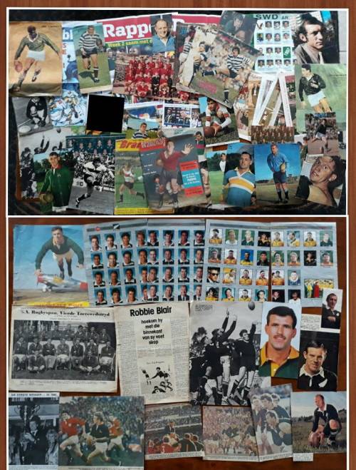 Pictures and posters of former Springbok / provincial rugby players & teams sold together