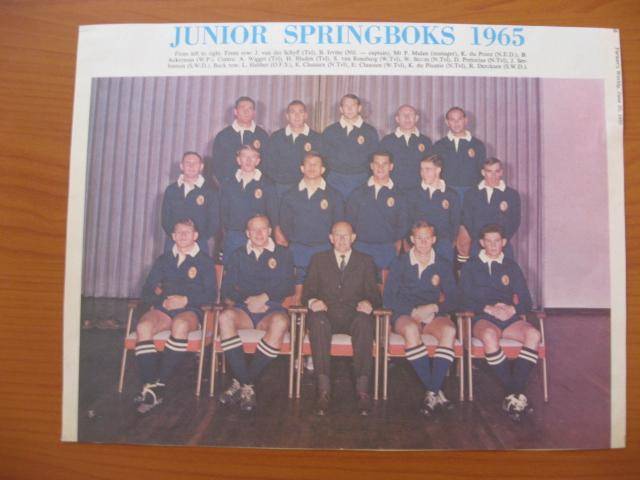 Picture of the 1965 Junior Springbok rugby team