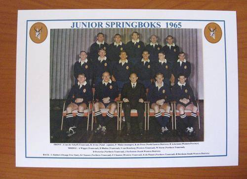 Gloss photo of the Junior Springboks - 1965