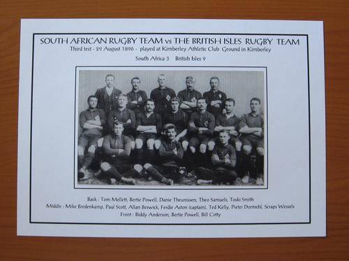 Gloss photo of the South African rugby team - 1896 - third test against the British Isles team