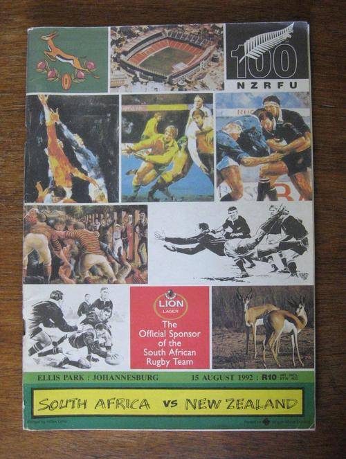 Official rugby programme - SOUTH AFRICA vs NEW ZEALAND - 1992 - SA's return to international rugby