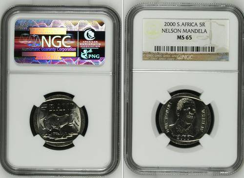 2000 MANDELA R5 COINS (NGC) MS65