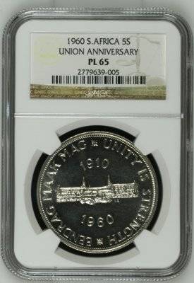 1960 SOUTH AFRICA 5SHILLING (NGC) PL65