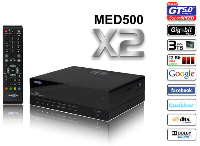 Mede8er MED500X2 Media Player + Wireless Keyboard + Wifi