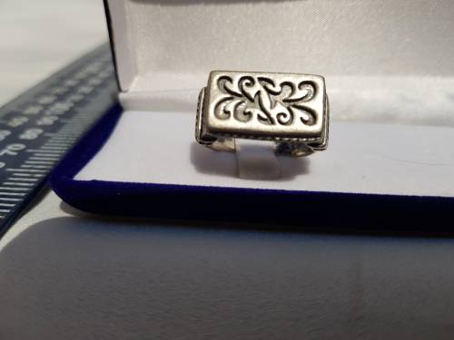 Silver 925 Mens Wedding ring Greek pattern 10,8g
