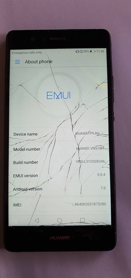 Huawei P9 lite / Cracked screen