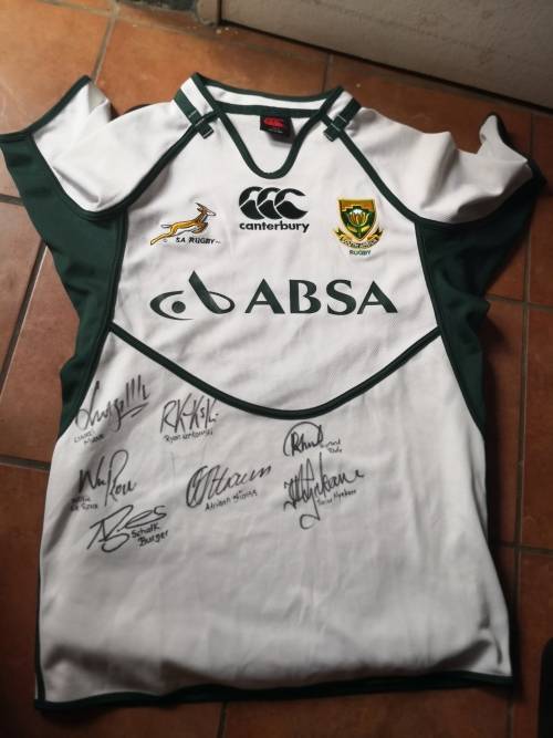 Rugby Jersey Springboks away Signed
