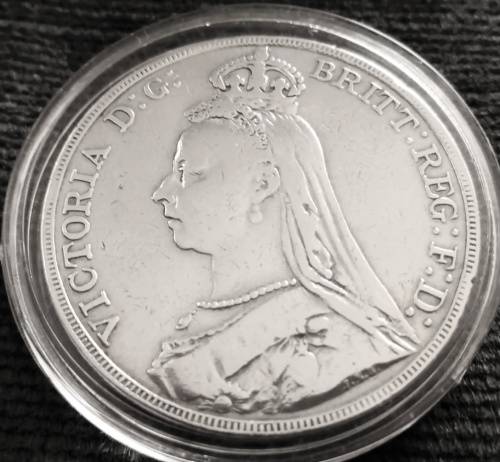 1891 Silver Queen Victoria Crown with capsule