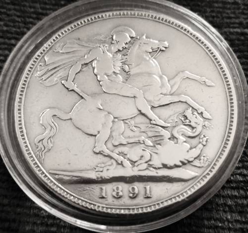 1891 Silver Queen Victoria Crown with capsule