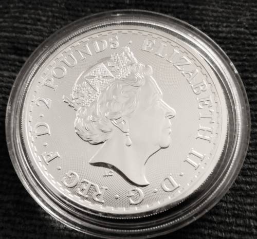 UK 2021 Britannia Silver 1oz bullion with capsule