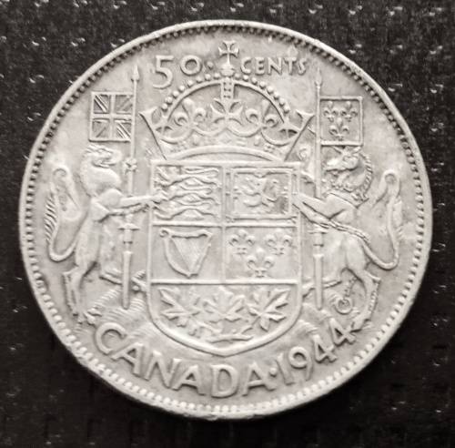 1944 Canada Silver 50c - 80% silver