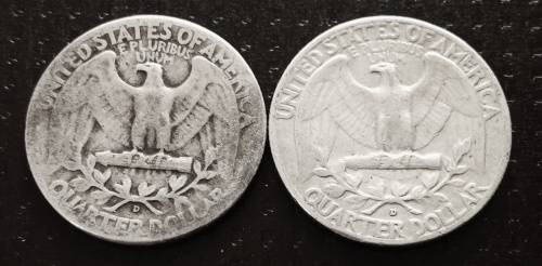 USA Silver Quarter Dollar x2