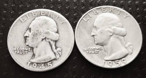 USA Silver Quarter Dollar x2