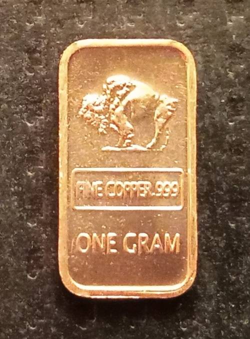 Copper 1g Buffalo Bullion Bar
