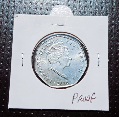 2018 Falkland Islands Proof 50p - Magellanic Penguin