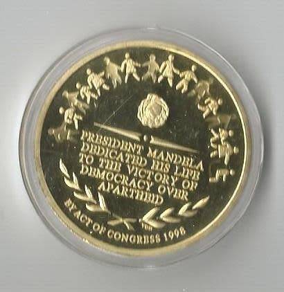 Bargain South Africa Mandela gold plated medallion